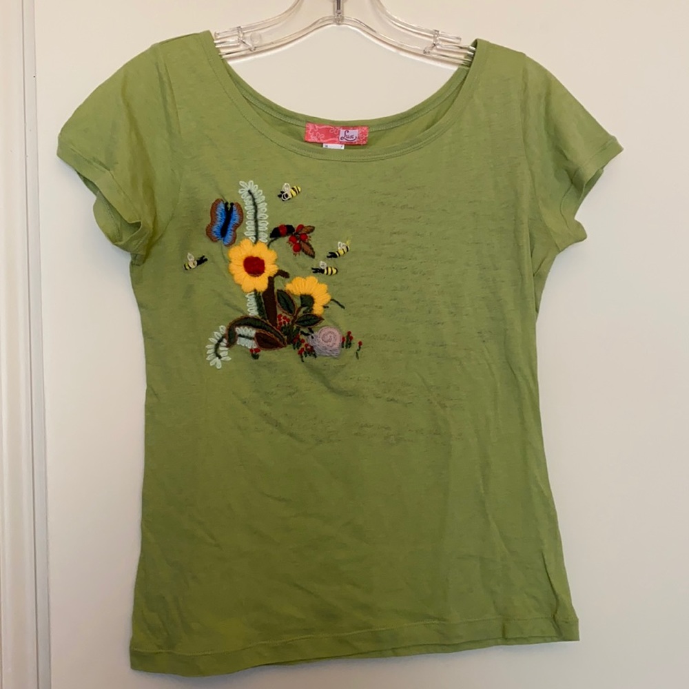 Urban Outfitters Lux Embroidered Tee Size S